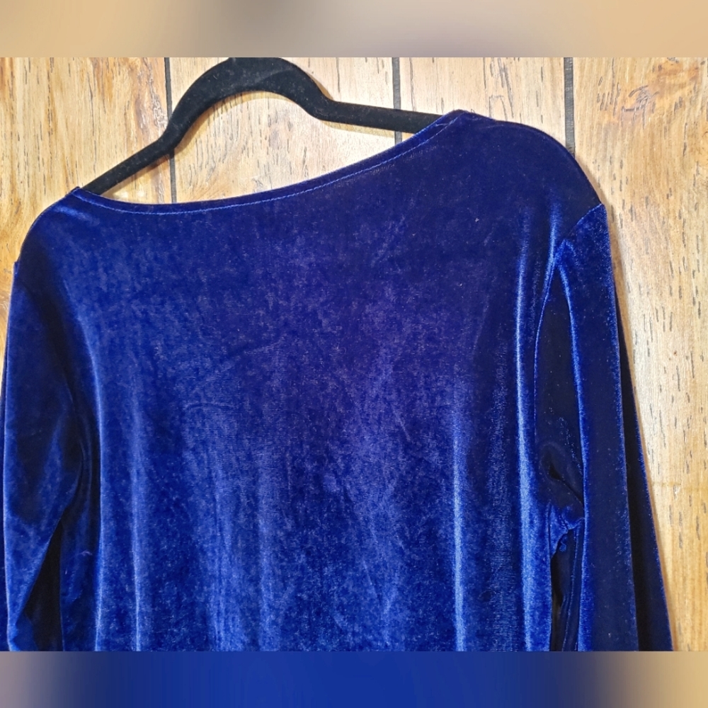 Purple Velvet HI LO V-neck Dress Size Medium unbranded High low style - Picture 4 of 4